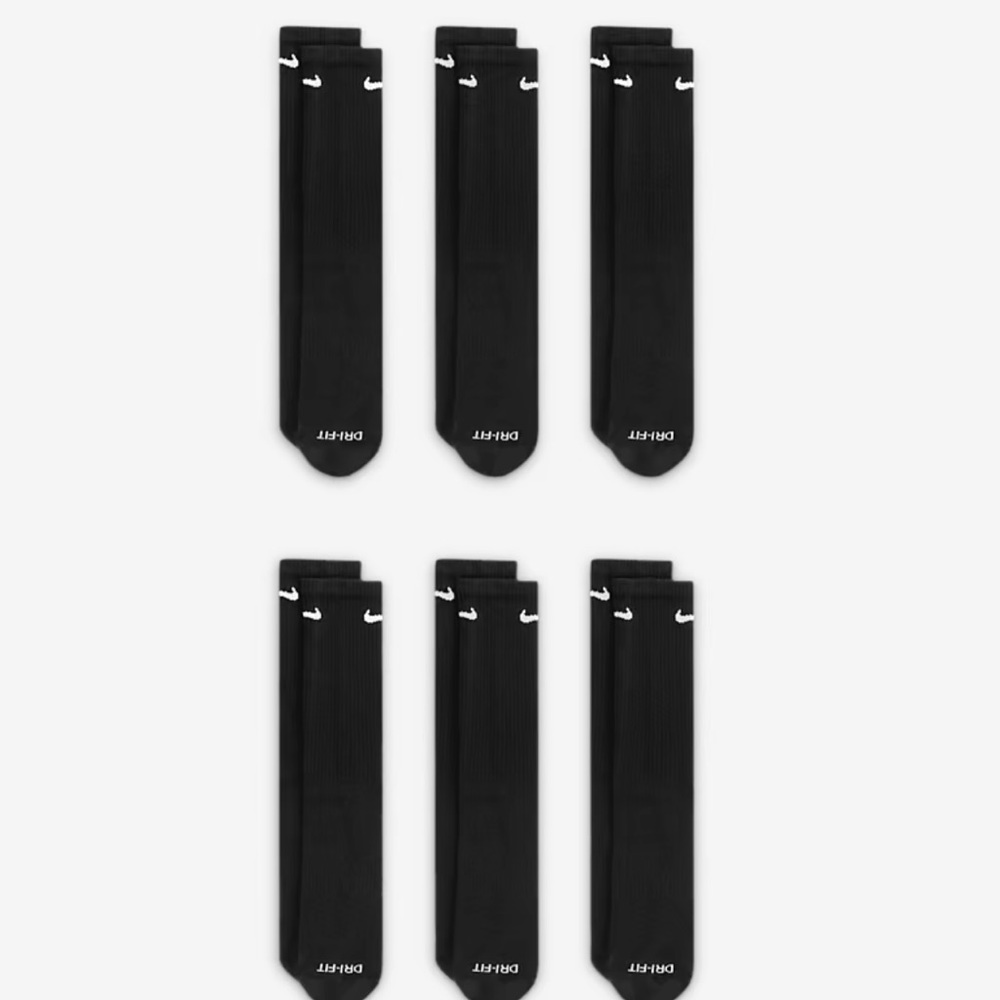 Nike 
Training Crew Socks (6 Pairs)
Nike Everyday Cushioned - Picture 3 of 9